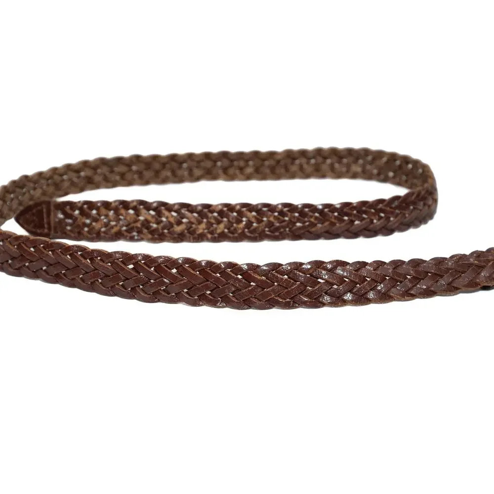 Genuine Leather Brown Braided Belt Size Large